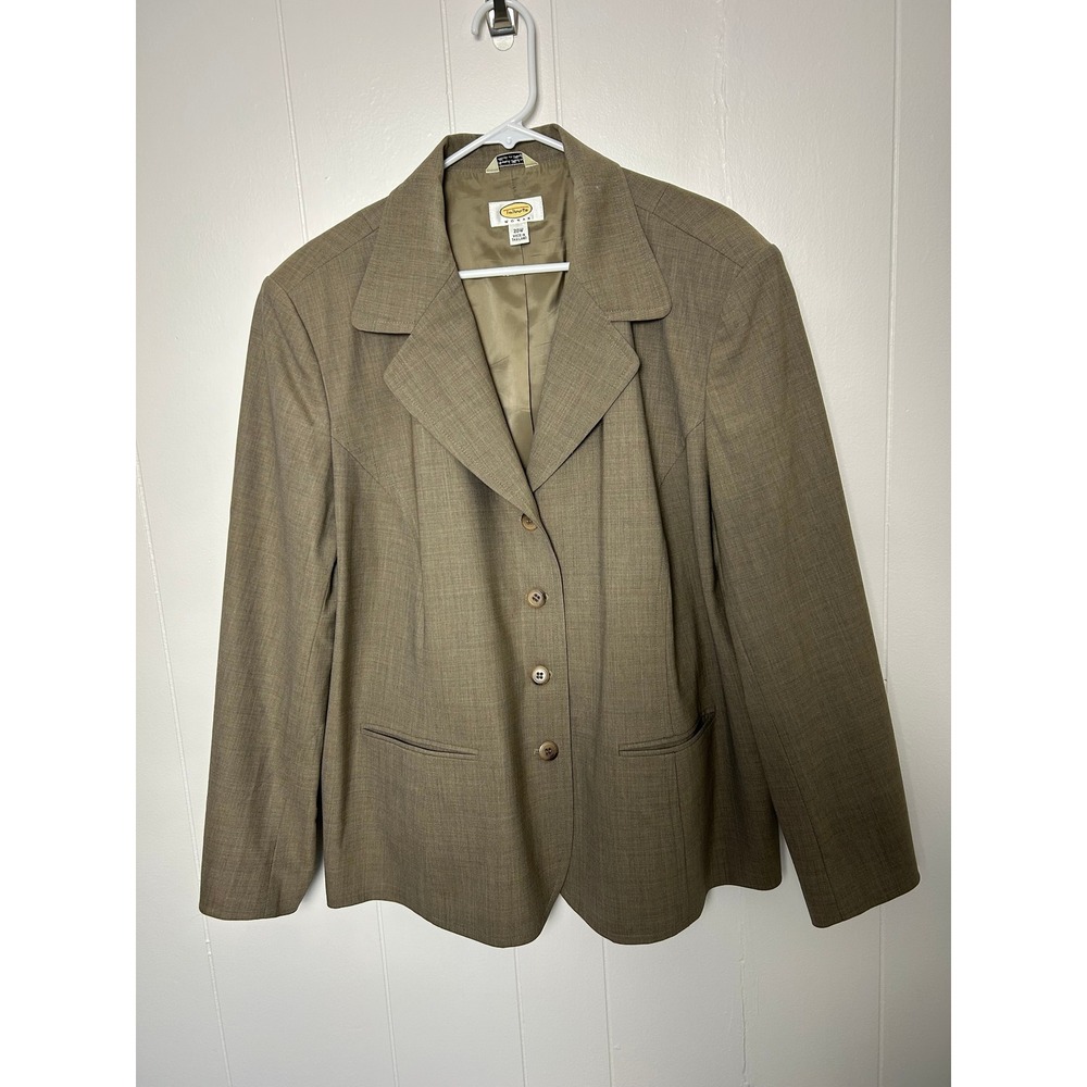 VTG Talbots Blazer‎ 20W Jacket Tan Beige Wool Blend Business Casual career work